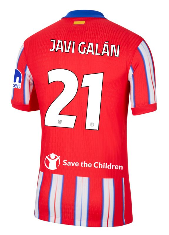 24-25 Atletico Madrid Home JAVI GALÁN 21 Champions League Jersey (Player Version)