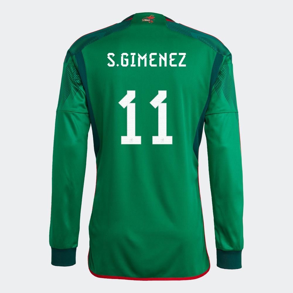 Mexico  Santiago Giménez 11 Home Long Sleeve Jersey 2022/2023