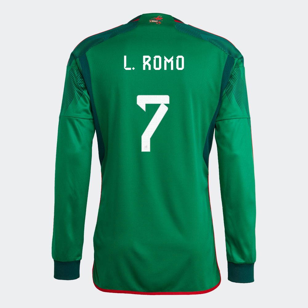 Mexico Luis Romo 7 Home Long Sleeve Jersey 2022/2023