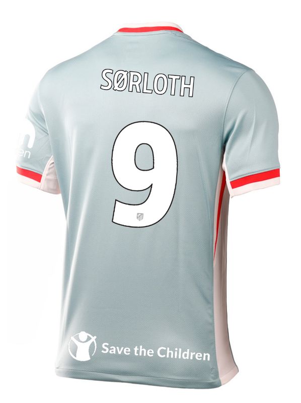 24-25 Atletico Madrid Away SØRLOTH 9 Champions League Jersey