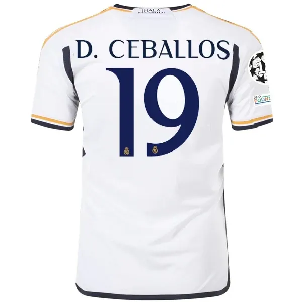Real Madrid Dani Ceballos Home Jersey 2023/2024 With Champions League + Club World Cup Patches