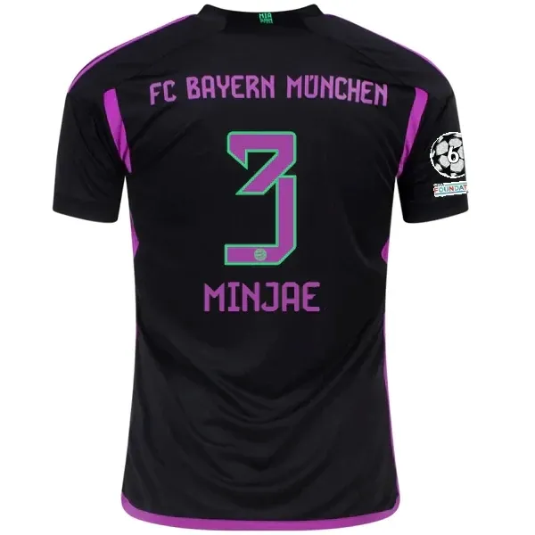 Bayern Munich Kim Min-Jae Away Jersey 2023/2024 With Champions League Patches