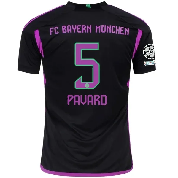 Bayern Munich Benjamin Pavard Away Jersey 2023/2024 With Champions League Patches