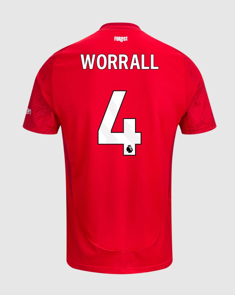 24-25 Nottingham Forest Home Worrall 4 Jersey