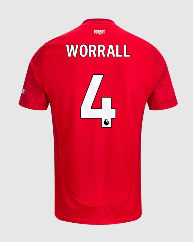 24-25 Nottingham Forest Home Worrall 4 Jersey