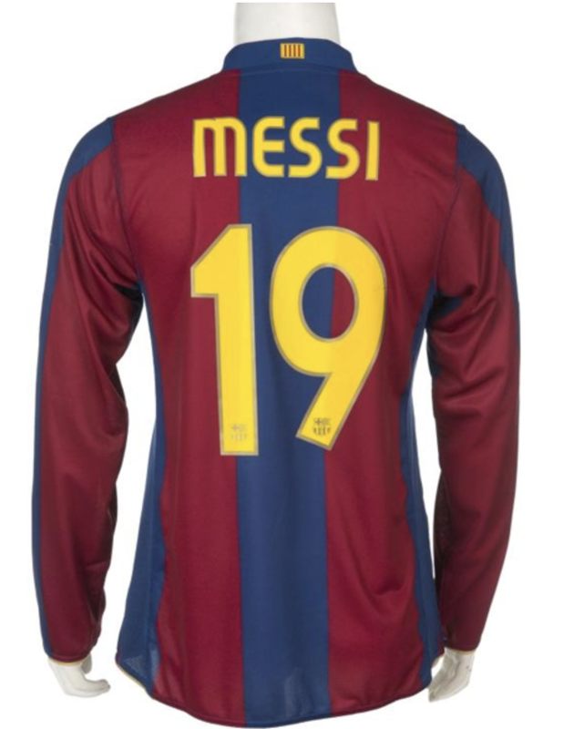 2007-2008 FC Barcelona Home Long Sleeve Retro Jersey MESSI #19 Shirt