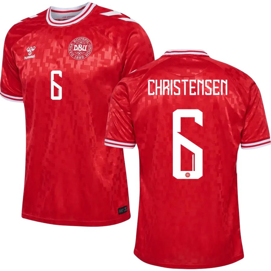 2024 Denmark CHRISTENSEN 6 Home Jersey