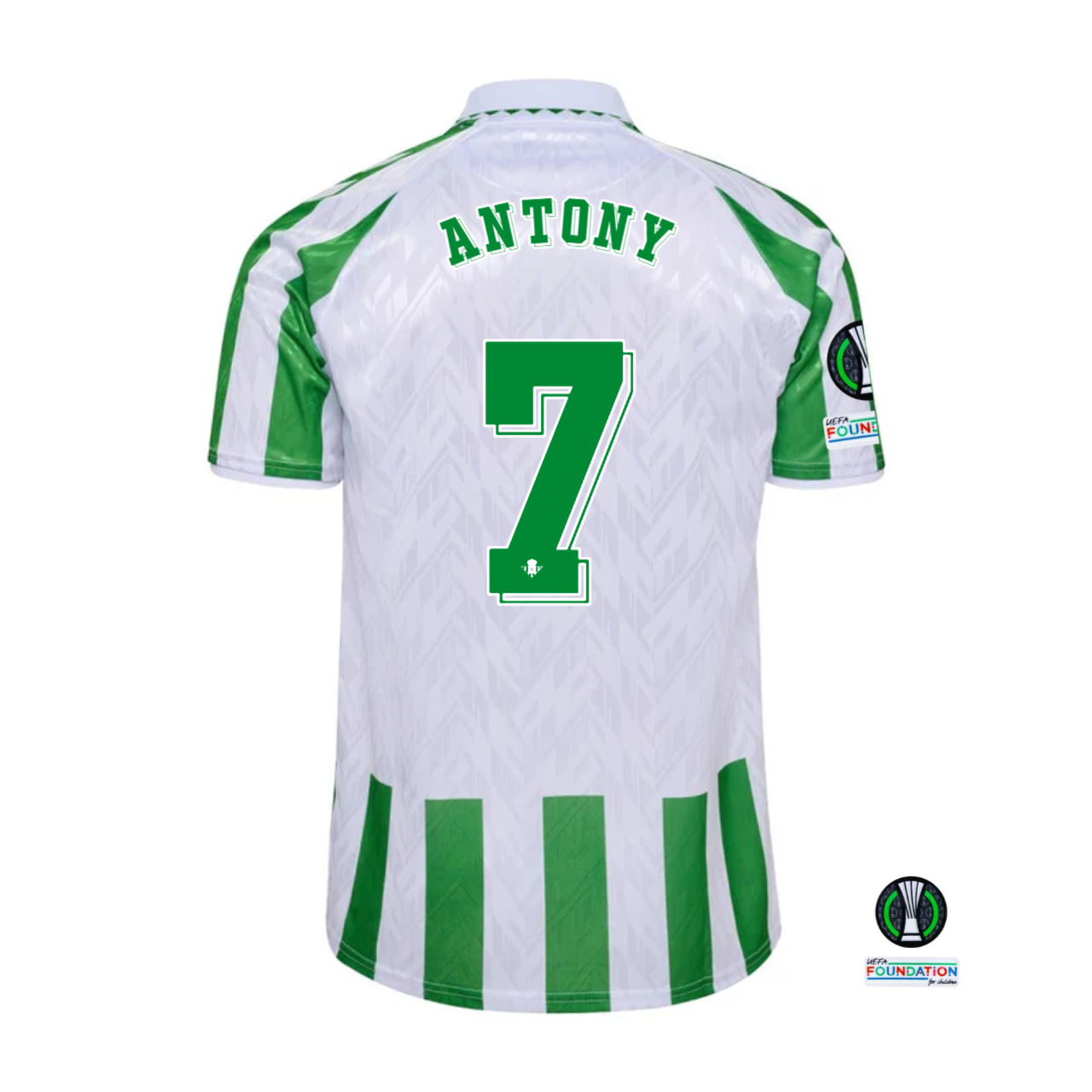 Real Betis Home Antony #7 Jersey 2024 With UEFA Conference League Patches