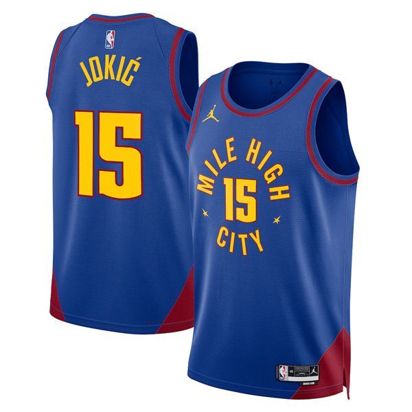 23-24 Denver Nuggets Jordan Blue Statement Jersey Nikola Jokic 15