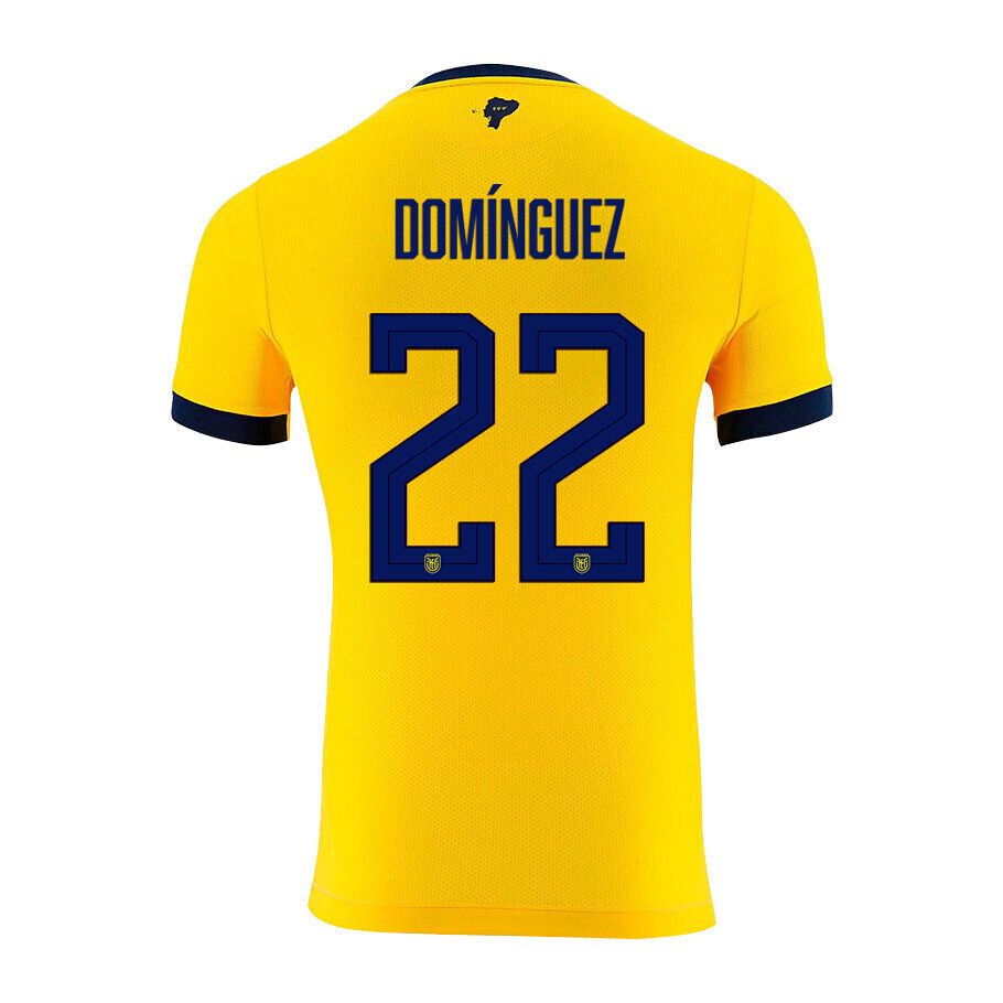 Ecuador Home Alexander Domínguez #22  World Cup Jersey 2022