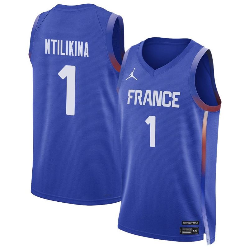 Frank Ntilikina 1 France Basketball 2024 Summer Olympics Player Limited Unisex Jersey - Royal