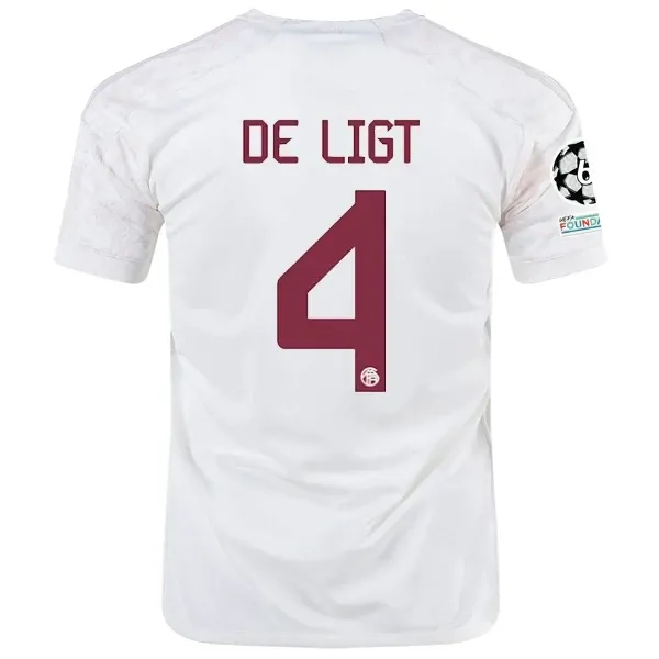 Bayern Munich Matthijs De Ligt Third Jersey 2023/2024 With Champions League Patches