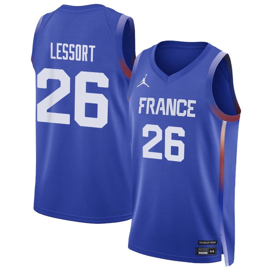 Mathias Lessort 26 France Basketball 2024 Summer Olympics Player Limited Unisex Jersey - Royal