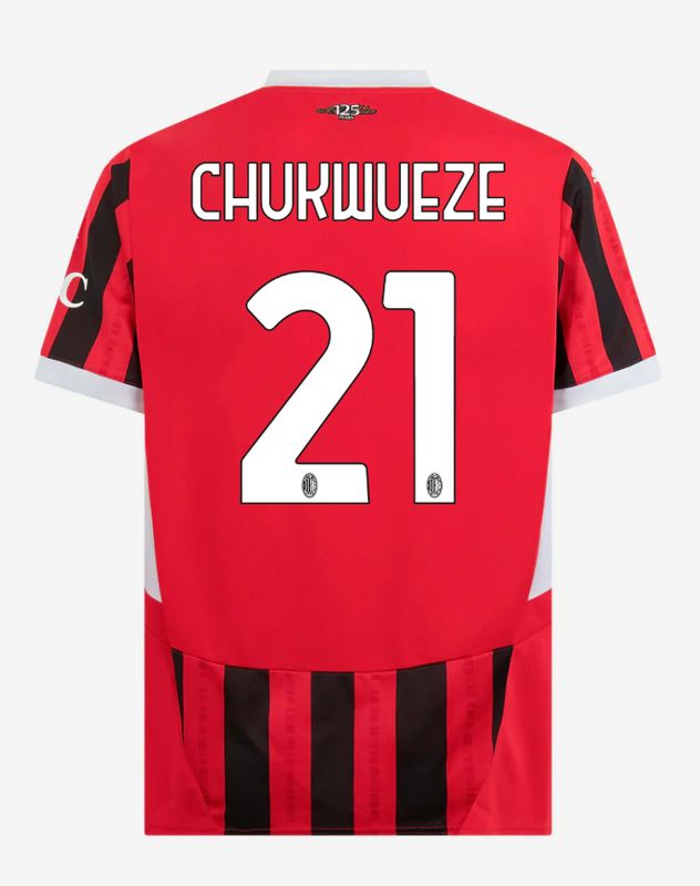 24-25 AC Milan Home 21 Chukwueze Serie A Jersey