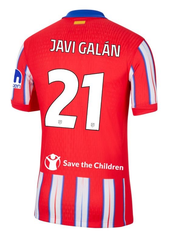 24-25 Atletico Madrid Home JAVI GALÁN 21 Champions League Jersey