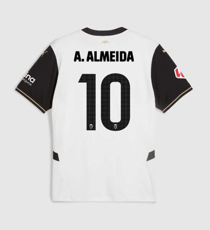 24-25 Valencia Home A. ALMEIDA 10 Jersey 24-25 Valencia Home A. ALMEIDA 10 Jersey