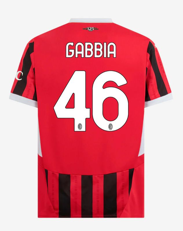 24-25 AC Milan Home 46 GABBIA Serie A Jersey