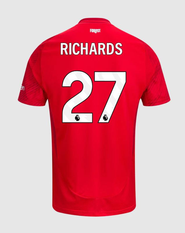 24-25 Nottingham Forest Home Richards 27 Jersey