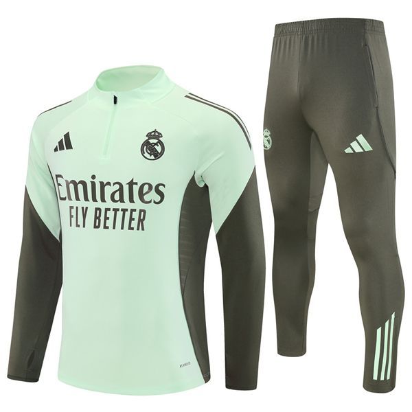 25-26 Real Madrid Light Green Training Suit Kit
