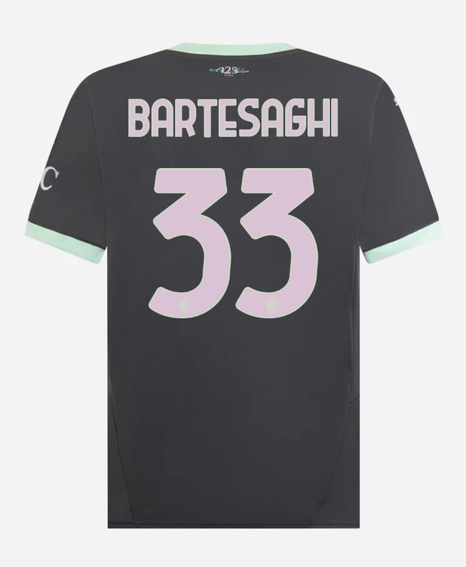 24-25 AC Milan Third 33 Bartesaghi Serie A Jersey