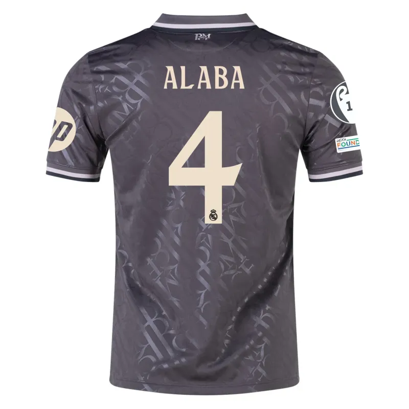 Real Madrid Alaba 4 Third Jersey 2024/2025 With Champions League + Club World Cup Patches