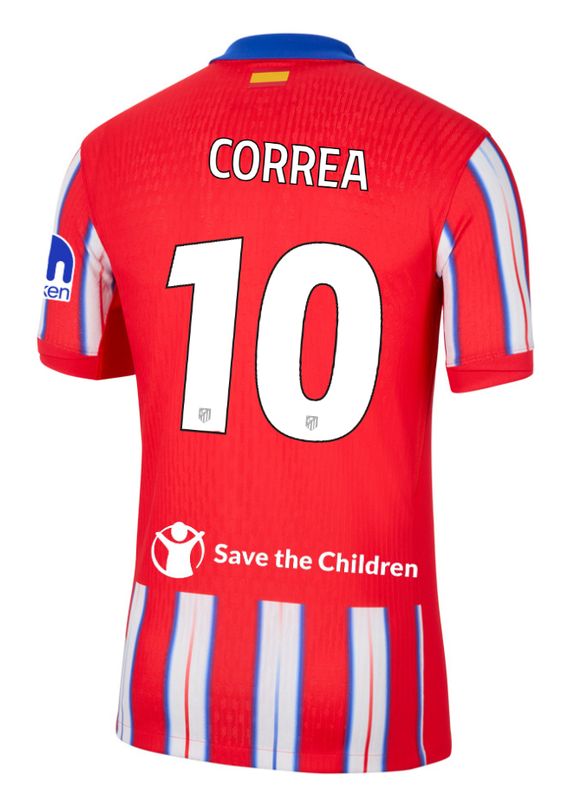 24-25 Atletico Madrid Home CORREA 10 Champions League Jersey (Player Version)