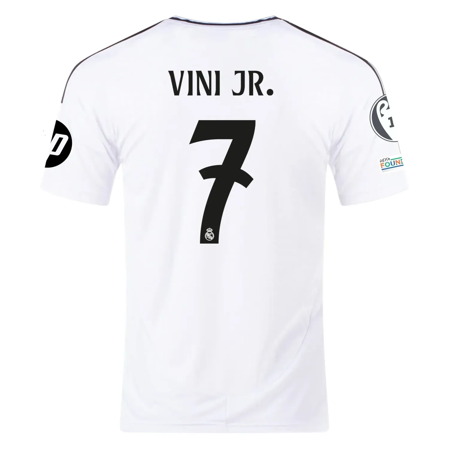 Real Madrid Vinicius Jr. 7 Home Jersey 2024/2025 With Champions League + Club World Cup Patches Real Madrid Vinicius Jr. 7 Home Jersey 2024/2025 With Champions League + Club World Cup Patches