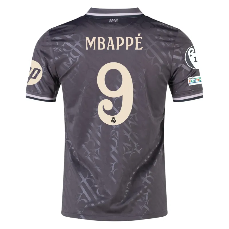 Real Madrid Mbappe 9 Third Jersey 2024/2025 With Champions League + Club World Cup Patches