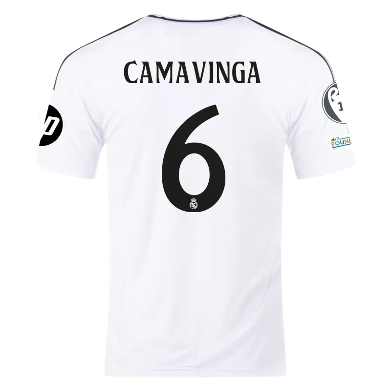 Real Madrid Camavinga 6 Home Jersey 2024/2025 With Champions League + Club World Cup Patches