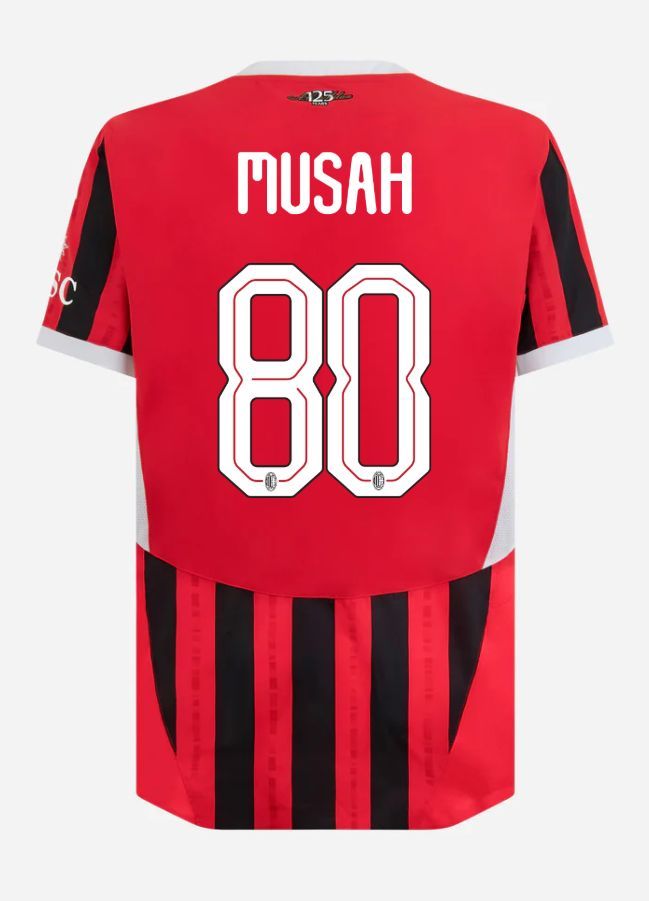 24-25 AC Milan Home Musah 80 Champions League Jersey (Player Version) 24-25 AC Milan Home Musah 80 Champions League Jersey (Player Version)