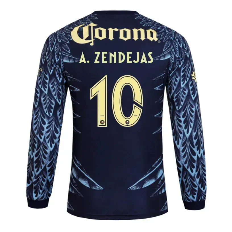 25-26 Club American Away Long Sleeve A. ZENDEJAS 10 Jersey 25-26 Club American Away Long Sleeve A. ZENDEJAS 10 Jersey