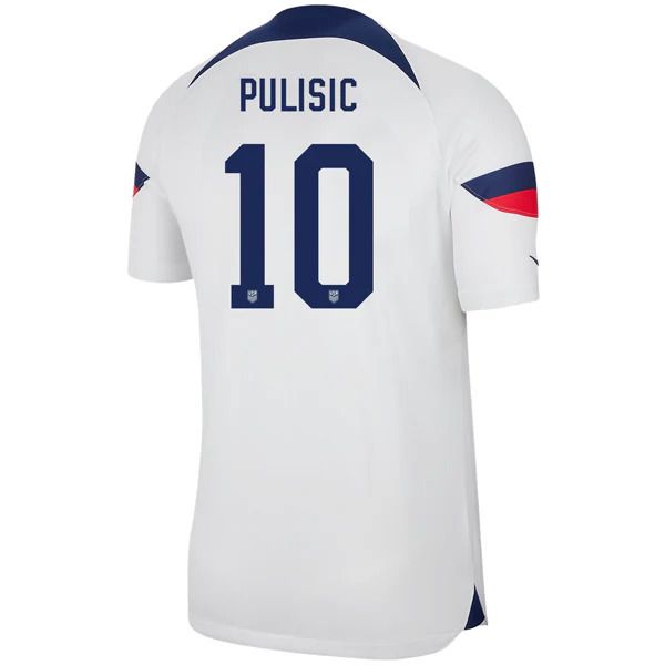 USA (USMNT)  Home Christian Pulisic 10 World Cup White Soccer Jersey 2022/2023  (Player Version) USA (USMNT)  Home Christian Pulisic 10 World Cup White Soccer Jersey 2022/2023  (Player Version)