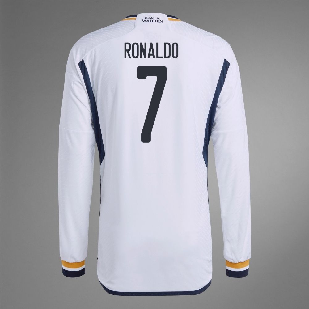 Real Madrid Home Ronaldo #7 Long Sleeve Jersey 2023/2024 (Player Version)