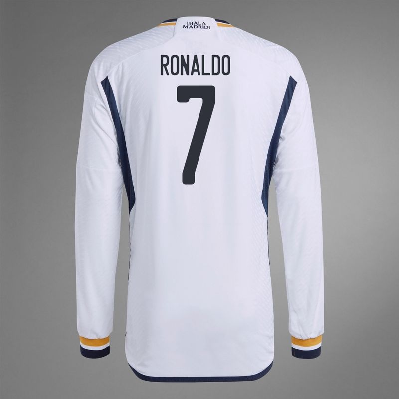 Real Madrid Home Ronaldo #7 Long Sleeve Jersey 2023/2024 (Player Version)