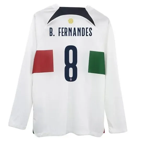 Portugal Away Portugal Bruno Fernandes #8 Long Sleeve Jersey 2022/2023 Portugal Away Portugal Bruno Fernandes #8 Long Sleeve Jersey 2022/2023