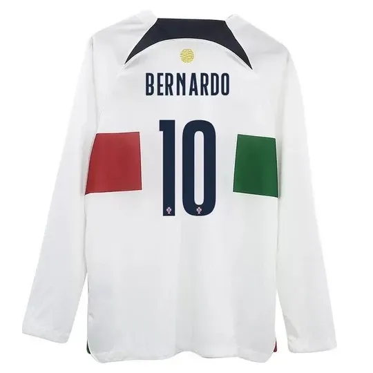 Portugal Away Portugal Bernardo Silva #10 Long Sleeve Jersey 2022/2023 Portugal Away Portugal Bernardo Silva #10 Long Sleeve Jersey 2022/2023