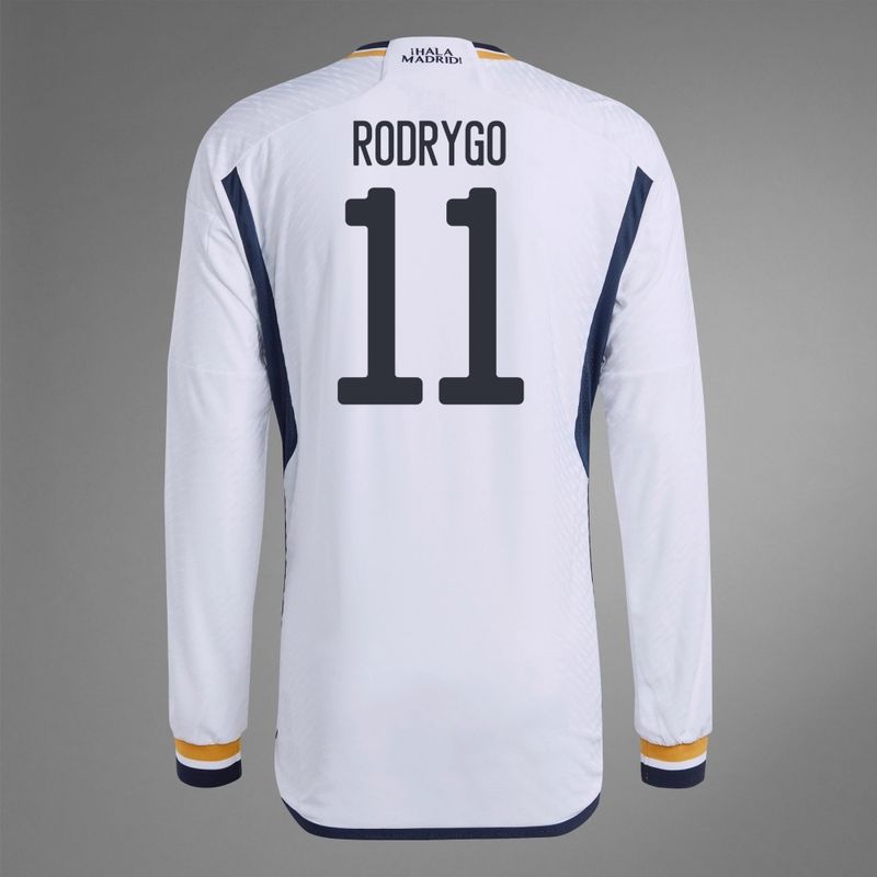 Real Madrid Home Rodrygo #11 Long Sleeve Jersey (Player Version)
