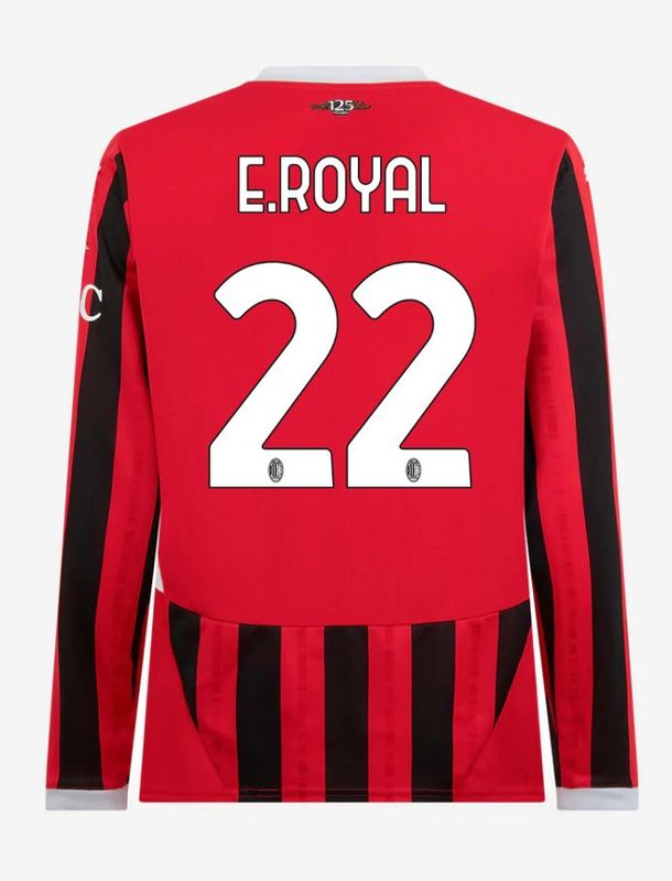 AC Milan Long Sleeve Home E.Royal 22 Serie A Jersey 24-25