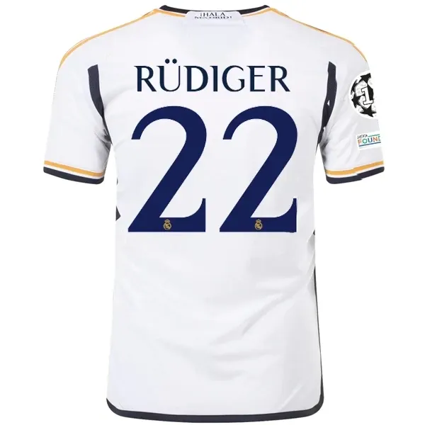 Real Madrid Antonio Rudiger Home Jersey 2023/2024 With Champions League + Club World Cup Patches Real Madrid Antonio Rudiger Home Jersey 2023/2024 With Champions League + Club World Cup Patches