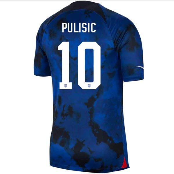 USA (USMNT) Away Christian Pulisic 10 World Cup Blue Soccer Jersey 2022/2023 (Player Version) USA (USMNT) Away Christian Pulisic 10 World Cup Blue Soccer Jersey 2022/2023 (Player Version)