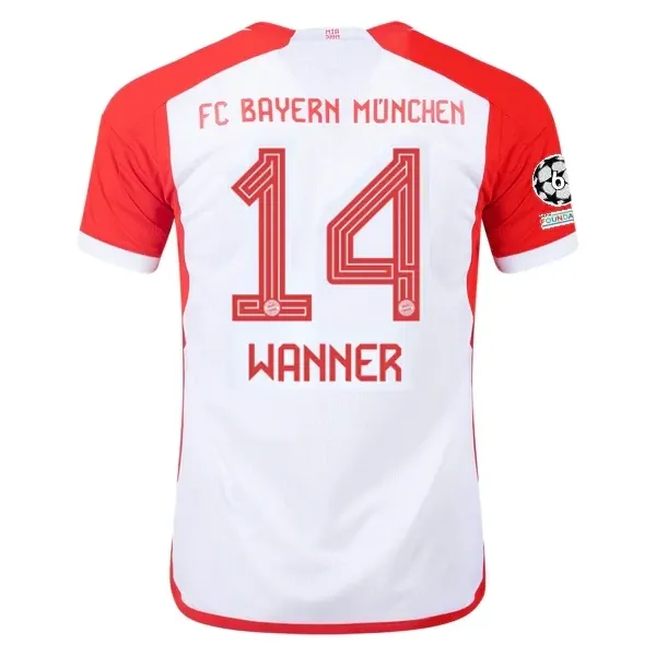 Bayern Munich Paul Wanner Home Jersey 2023/2024 With Champions League Patches Bayern Munich Paul Wanner Home Jersey 2023/2024 With Champions League Patches
