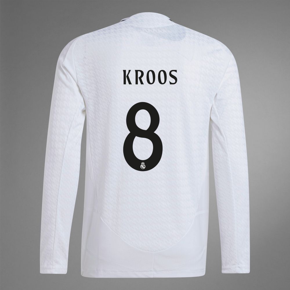 24-25 Real Madrid Home KROOS 8 Long Sleeve Jersey (Player Version) 24-25 Real Madrid Home KROOS 8 Long Sleeve Jersey (Player Version)