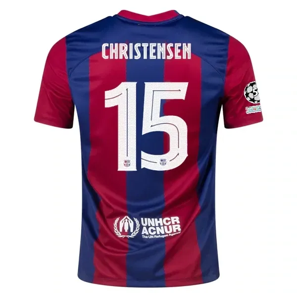 Barcelona Andreas Christensen Home Jersey 2023/2024 With Champions League Patches