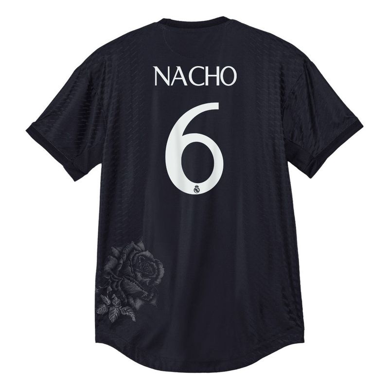 23-24 Real Madrid Nacho #6 Y3 La Liga Print Fourth Jersey Black (Player Version)