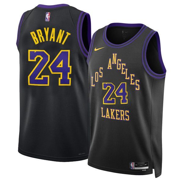 23-24 Los Angeles Lakers City Edition Black Jersey Kobe Bryant 24