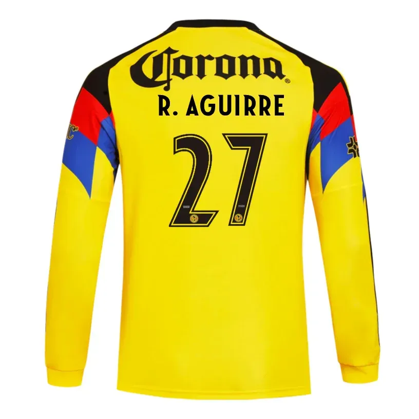 25-26 Club American Home Long Sleeve R.AGUIRRE 27 Jersey 25-26 Club American Home Long Sleeve R.AGUIRRE 27 Jersey