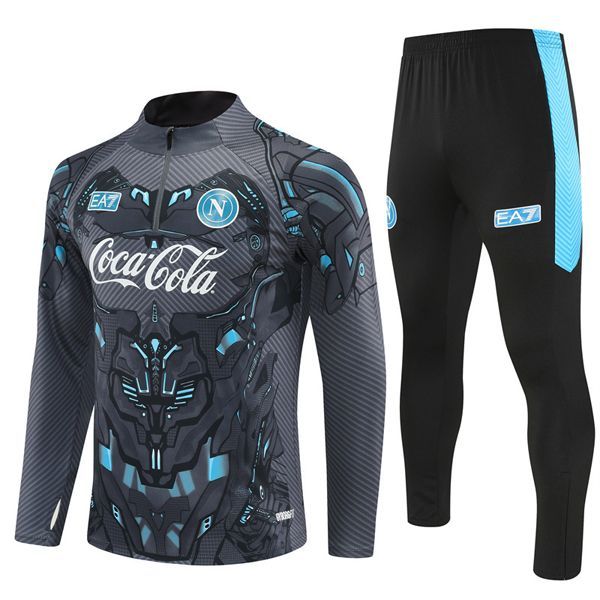 25-26 Napoli Black Grey Training Suit Kit