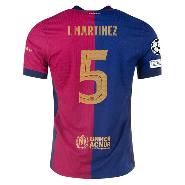 24-25 Barcelona Home I.MartInez 5 Jersey (Player Version) With Champions League Patches
