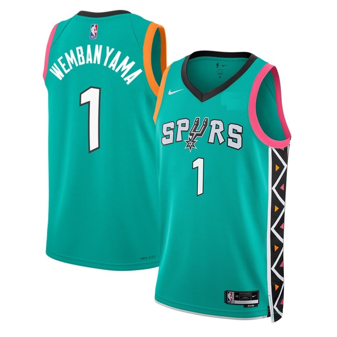 Men's San Antonio Spurs Victor Wembanyama #1 Green Swingman Jersey 2022-2023 Men's San Antonio Spurs Victor Wembanyama #1 Green Swingman Jersey 2022-2023