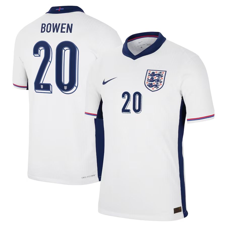 2024 England Bowen 20 Home Jersey (Player Version) 2024 England Bowen 20 Home Jersey (Player Version)